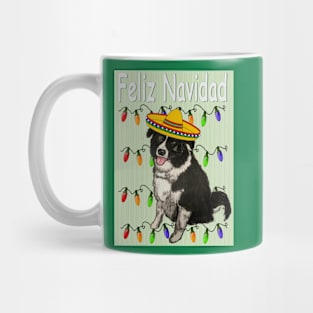 Feliz Navidad Border Collie Mug